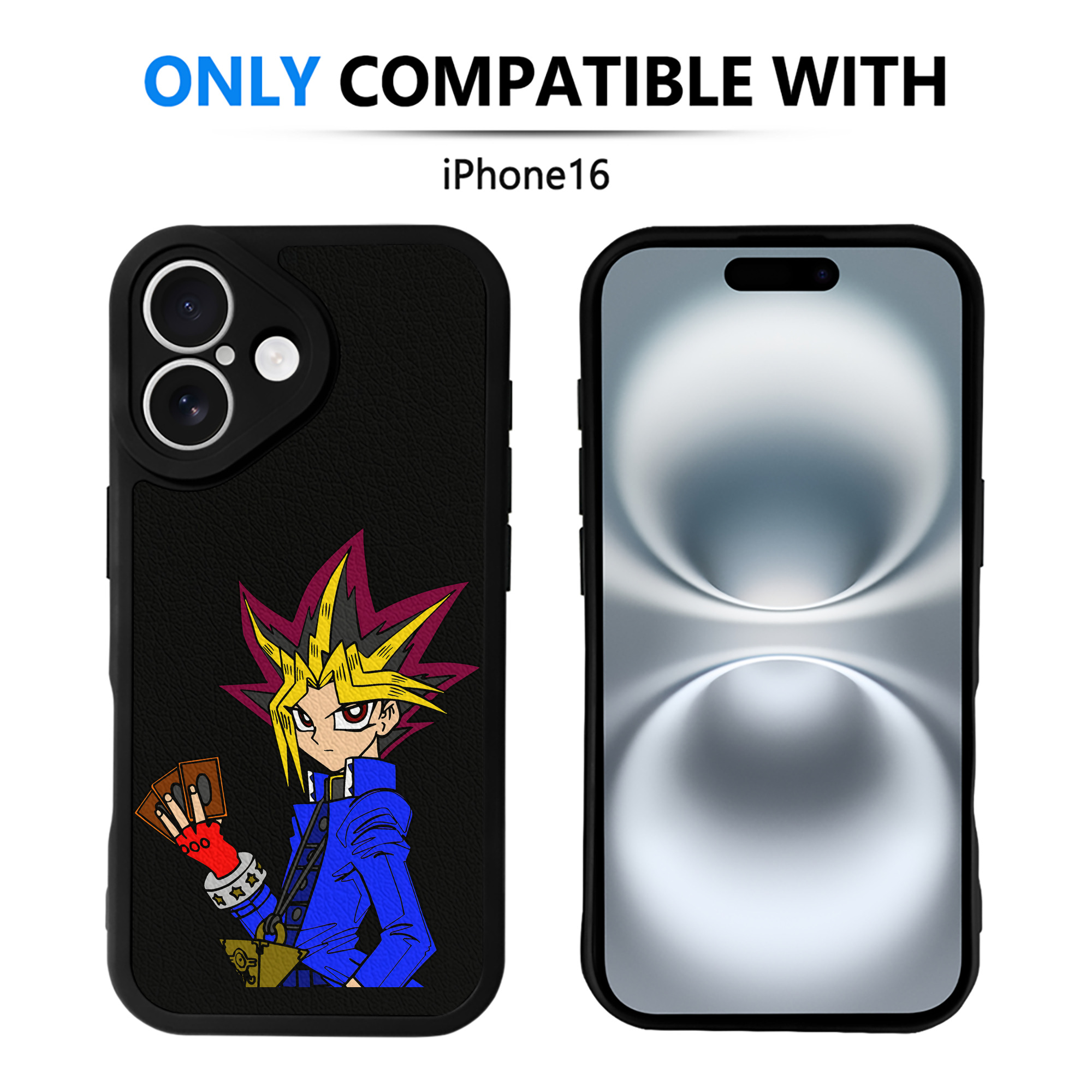 遊☆戯☆王 Yu-Gi-Oh! 【iPhone 16シリーズ対応】シリコンスマホケース（レザー調） 材質：シリコン